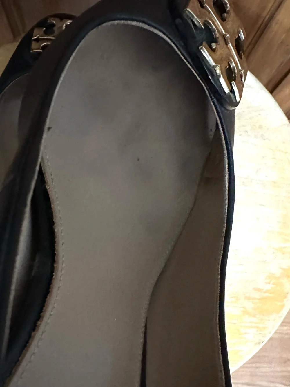 Tory Burch Black Leather 2” Block Heel Pumps 7